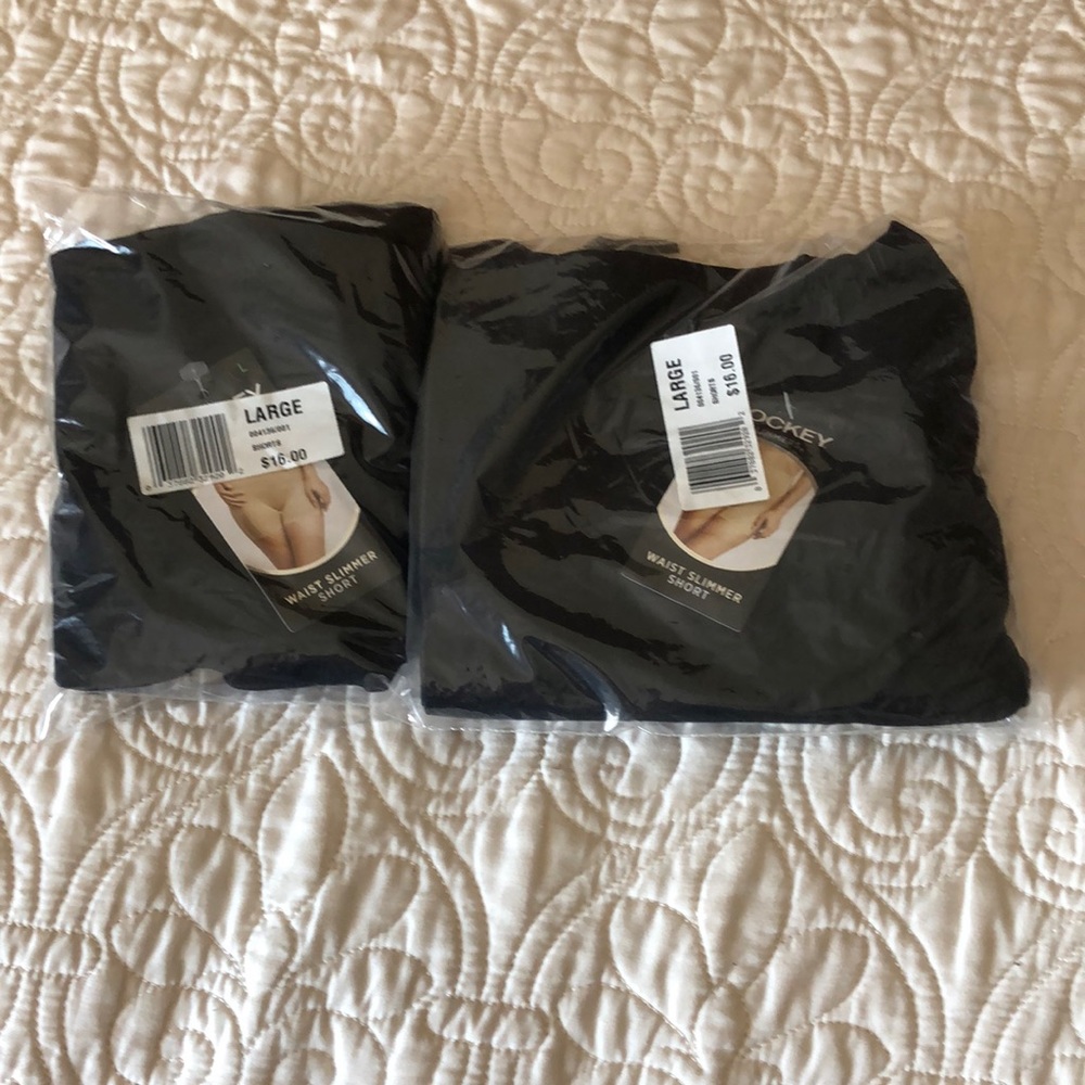 NIP 2 Pr. Jockey Waist Slimmer Shorts Size L Black